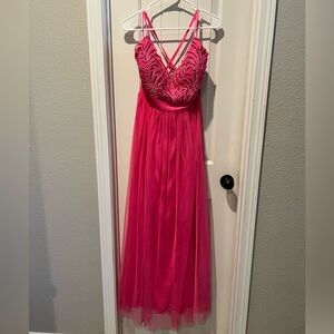 NWT Radiant hot Pink Dress with Sequins and A-Line Silhouette sz Large
